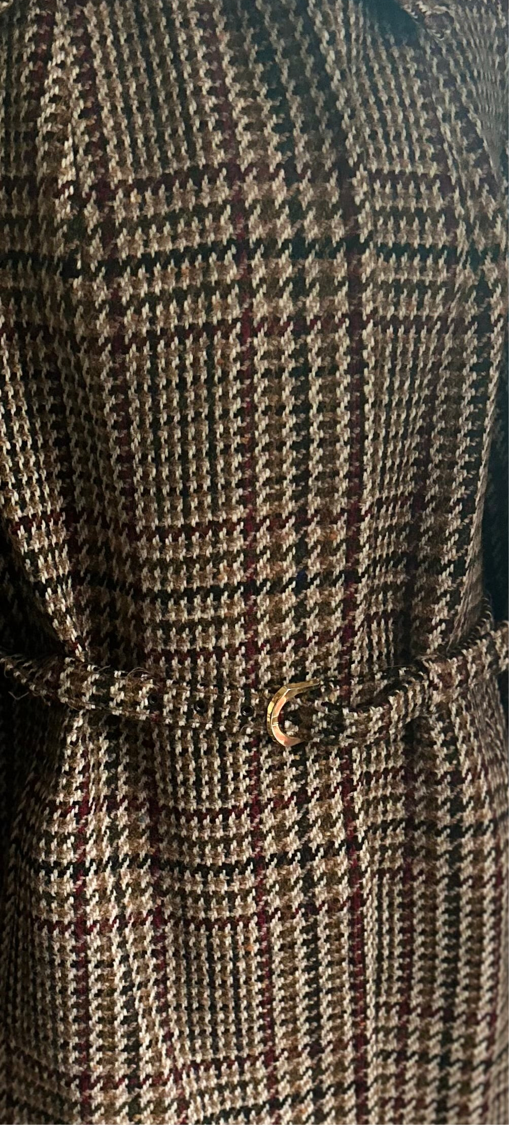 Ladies Aquascutum Long tweed coat with belt UK Size 12
