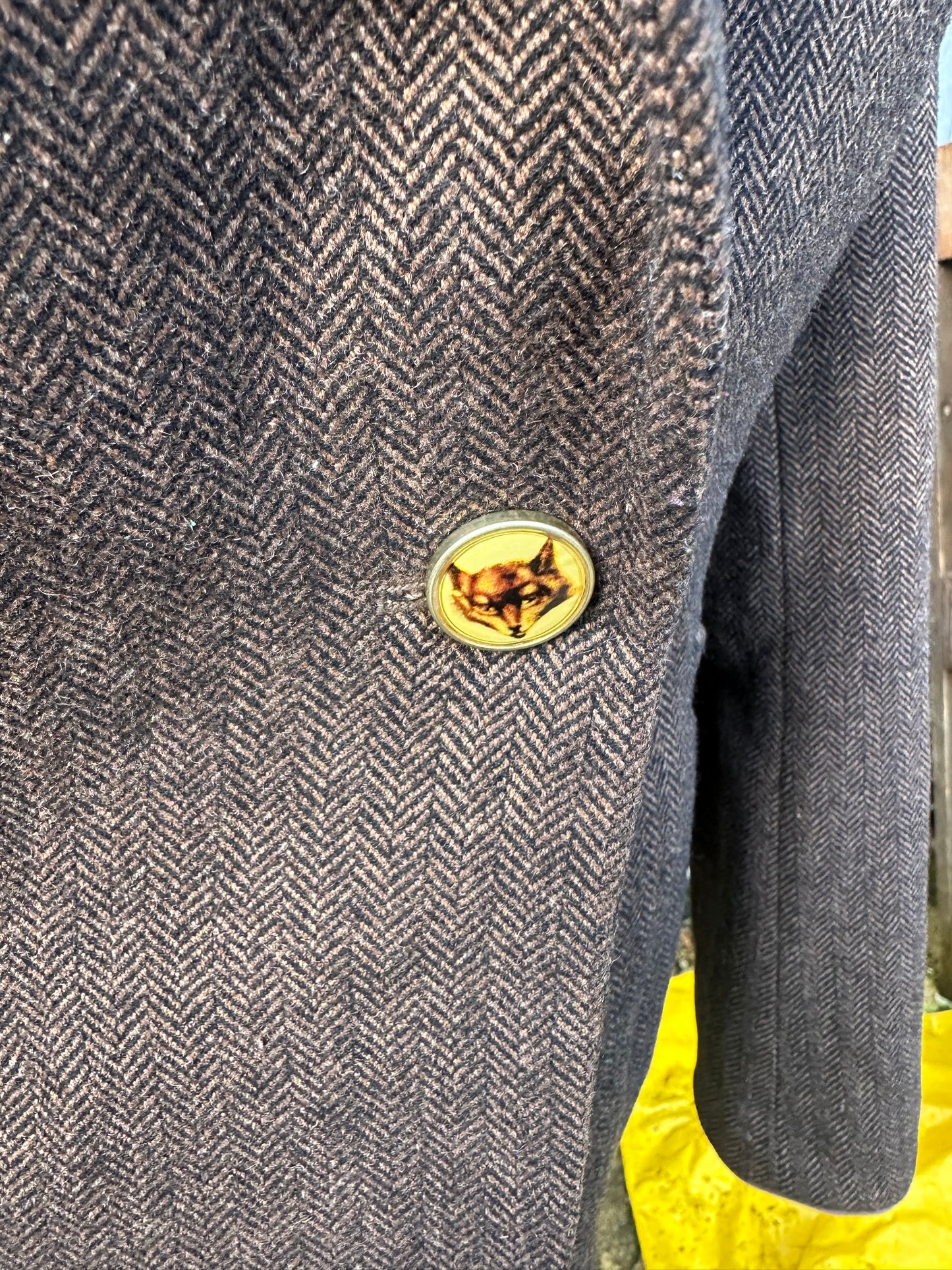 Women’s Joules Brown Wool Tweed Jacket UK Size 10