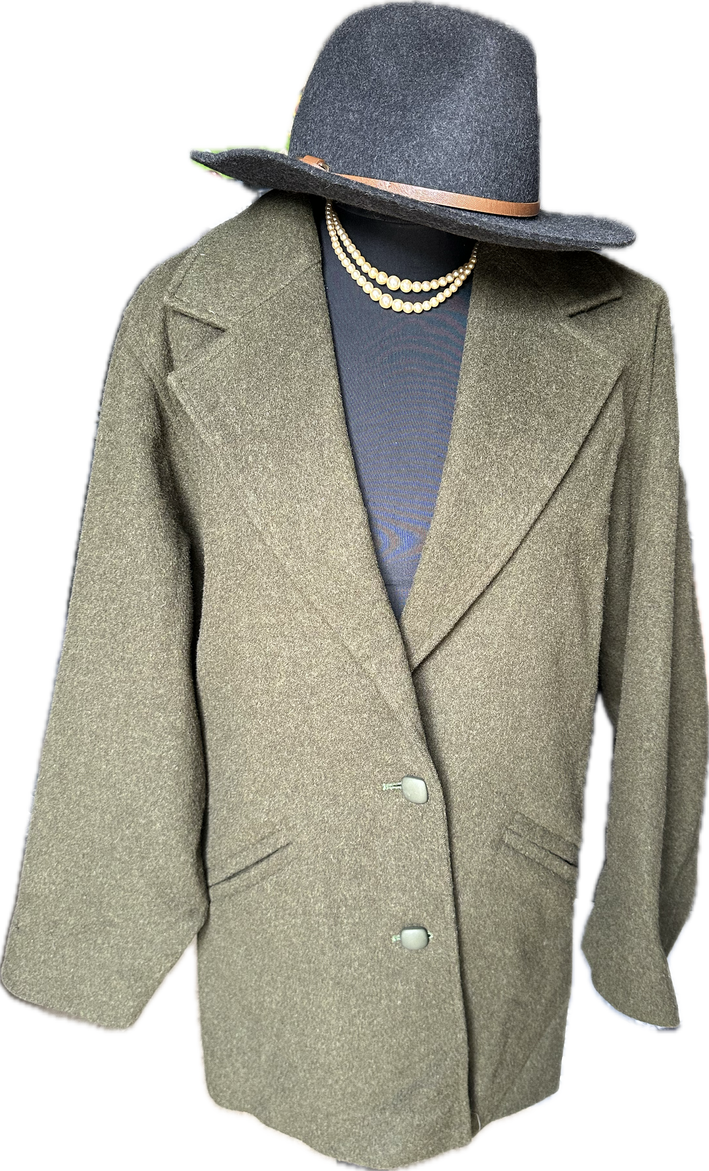 Ladies Aquarian Green Wool Vintage Coat UK size 12/14
