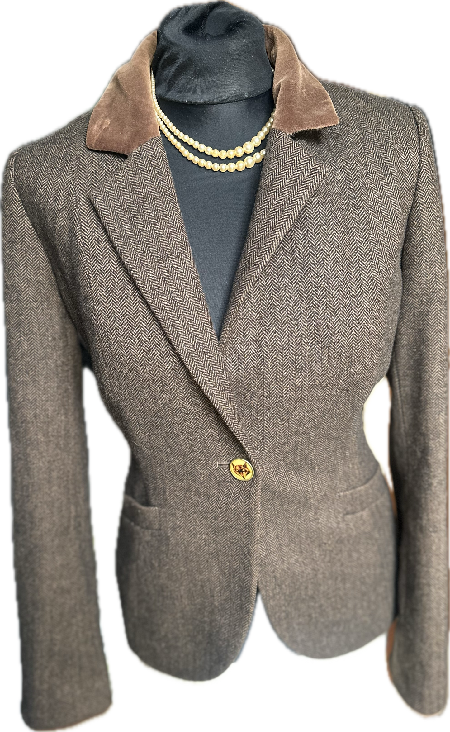 Women Joules fitted Brown tweed Jacket UK 10