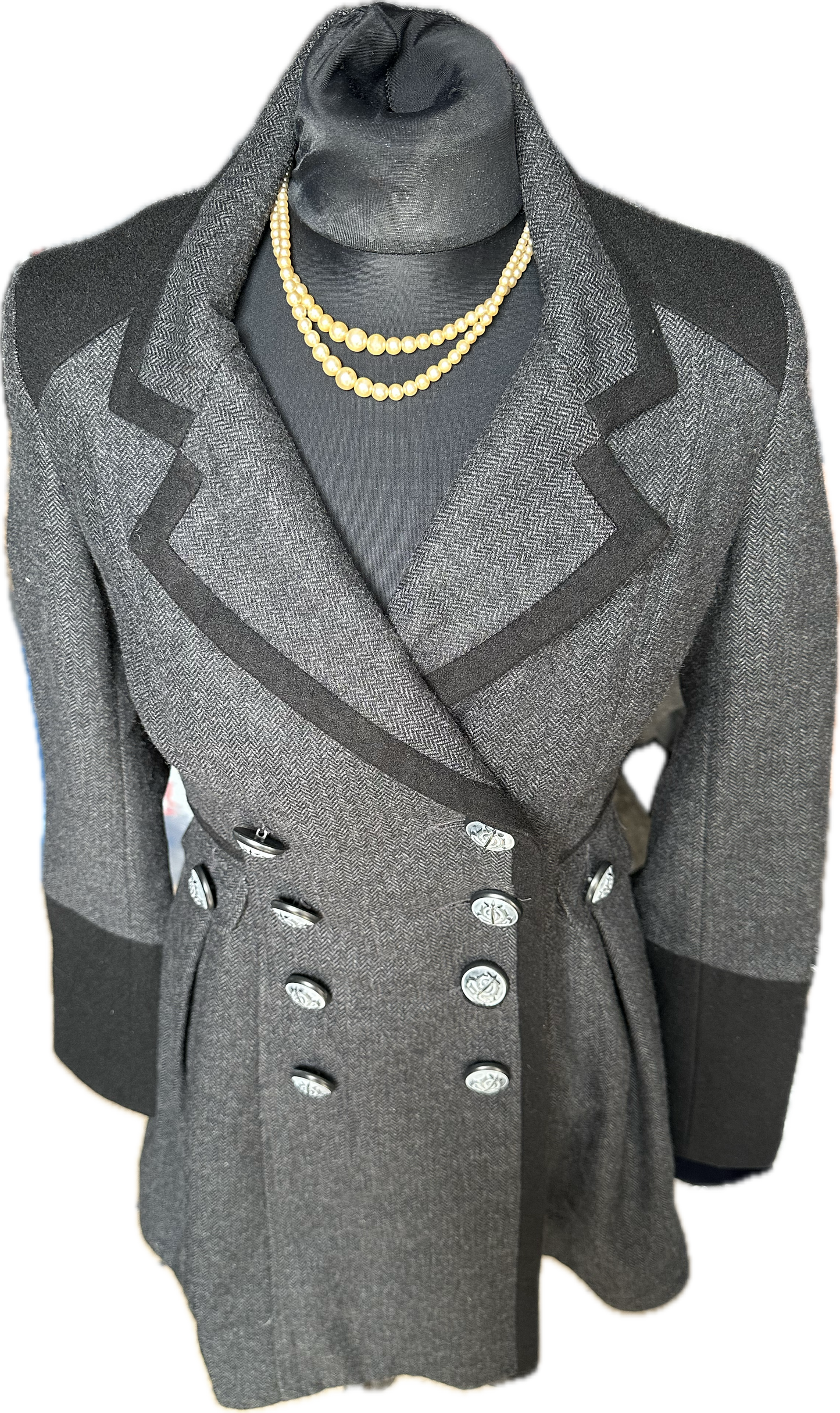 New look Corset Tweed Long Coat UK Size 8