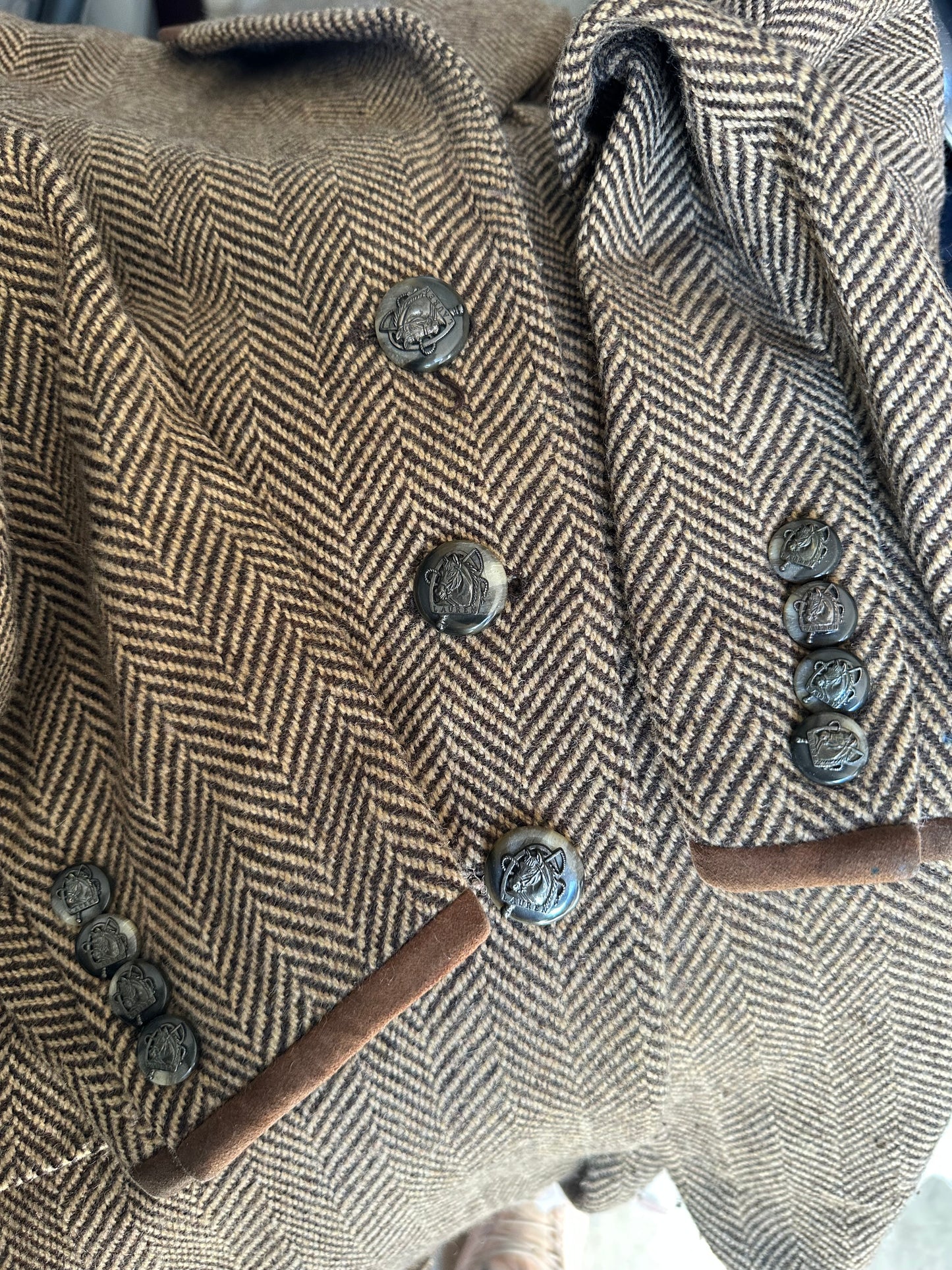 Women Ralph Lauren Fitted Tweed Jacket UK Size 8