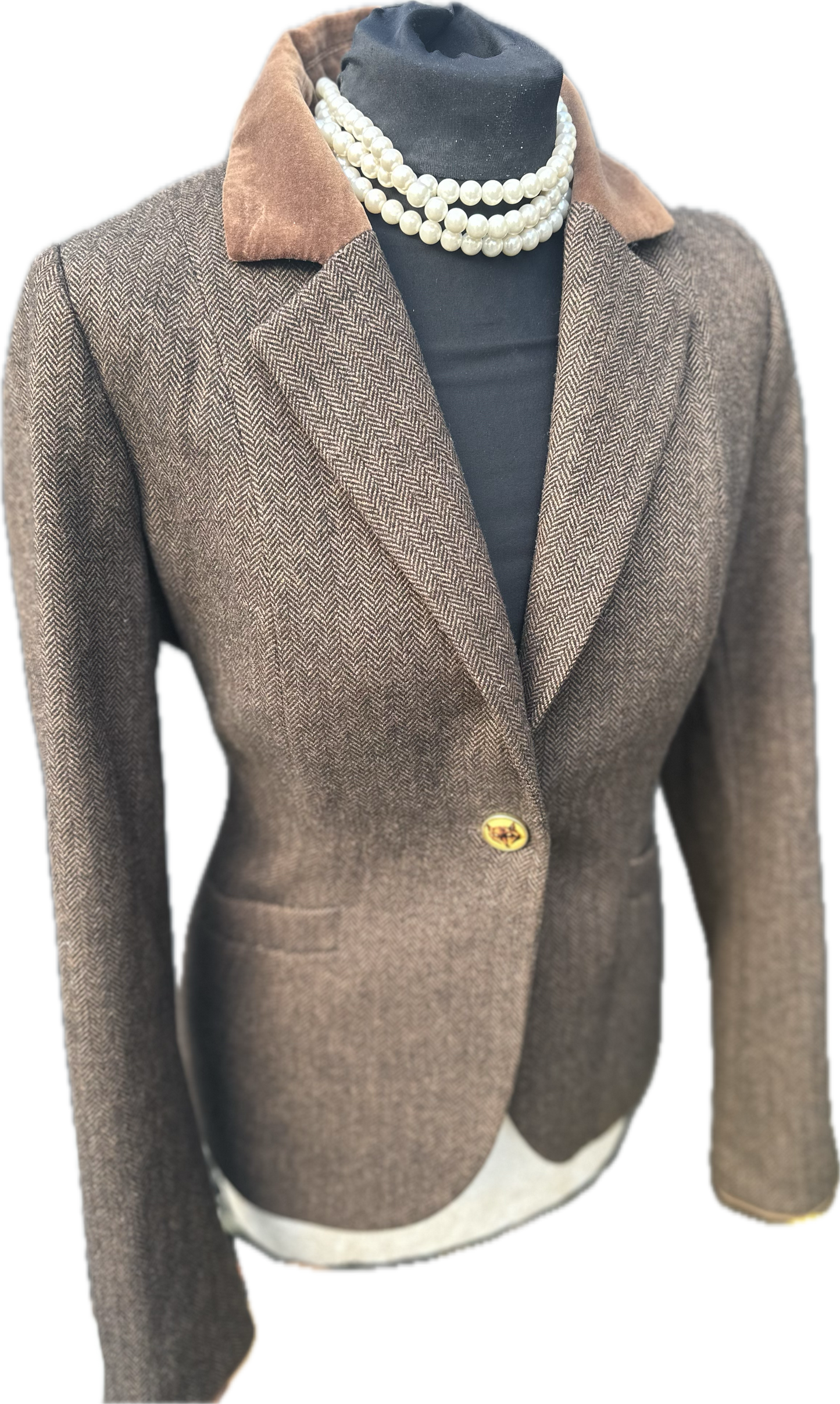 Women’s Joules Brown Wool Tweed Jacket UK Size 10