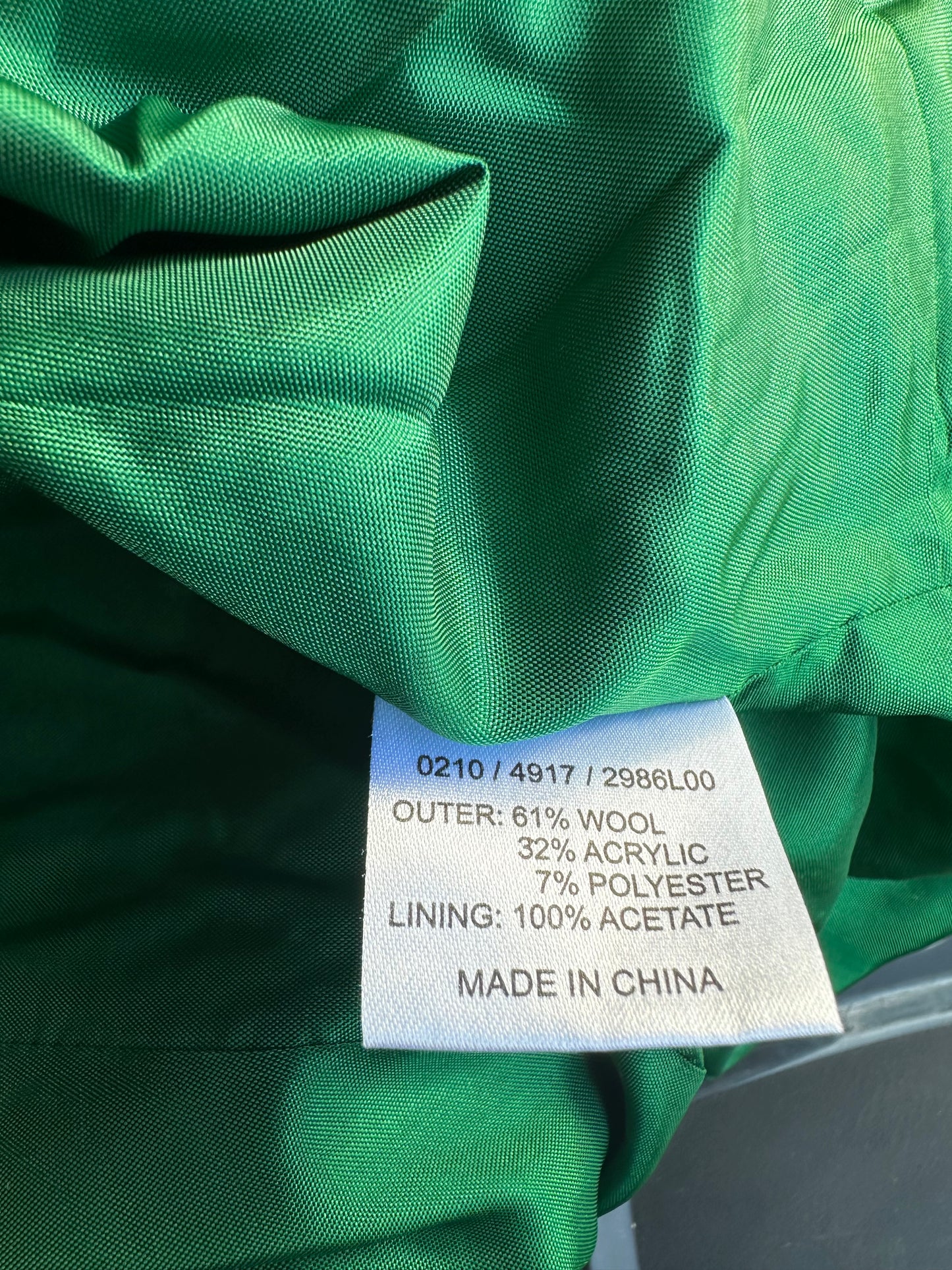 Hobbs Vintage Boucle Green wool Jacket skirt suit UK size 10