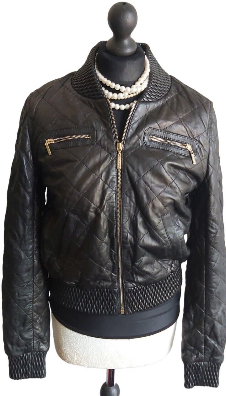 Marciano Los Angeles by Guess soft black leather jacket UK 8