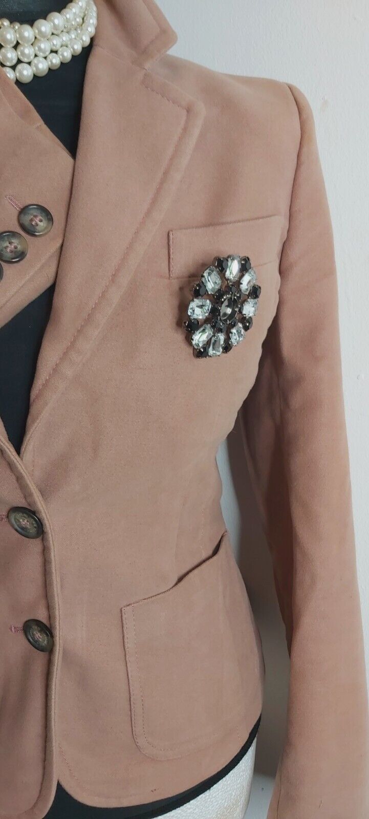 Womens Ice Iceberg floral pink Jacket 100% Cotton Size Small