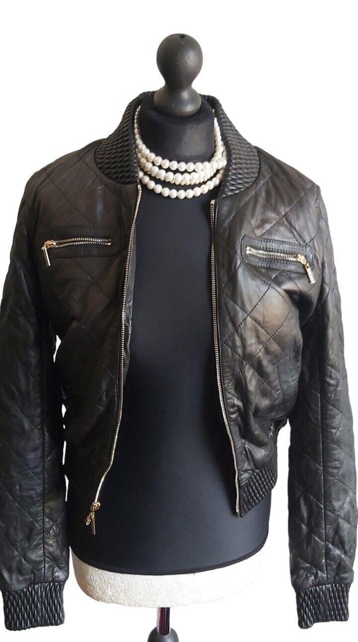 Marciano Los Angeles by Guess soft black leather jacket UK 8