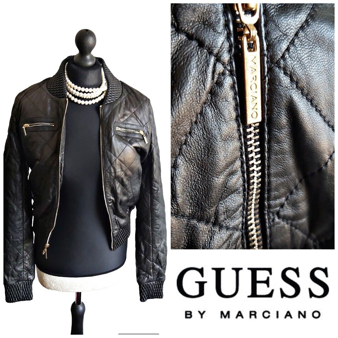 Marciano Los Angeles by Guess soft black leather jacket UK 8