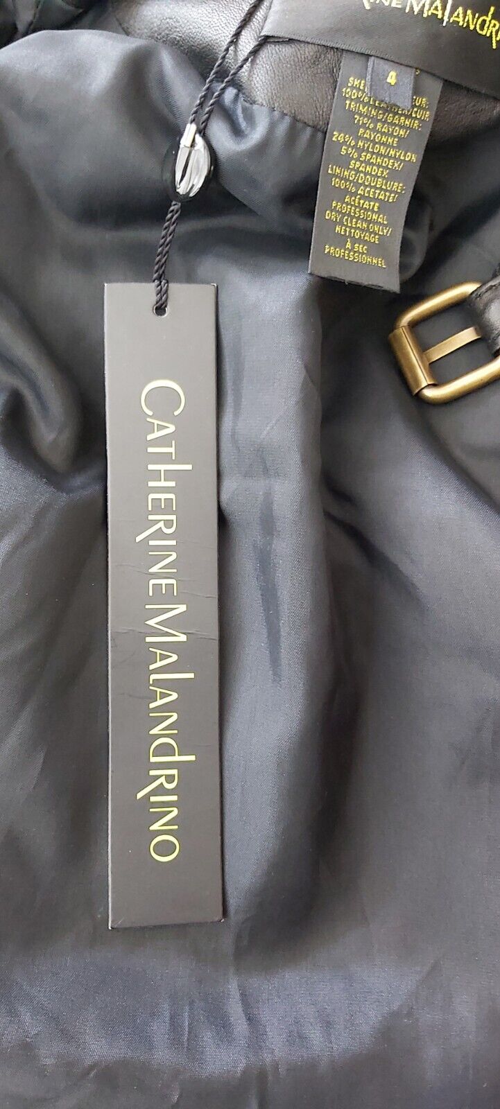 NEW TAGS Ladies Catherine Malandrino 100% Leather Biker Jacket US, UK 8