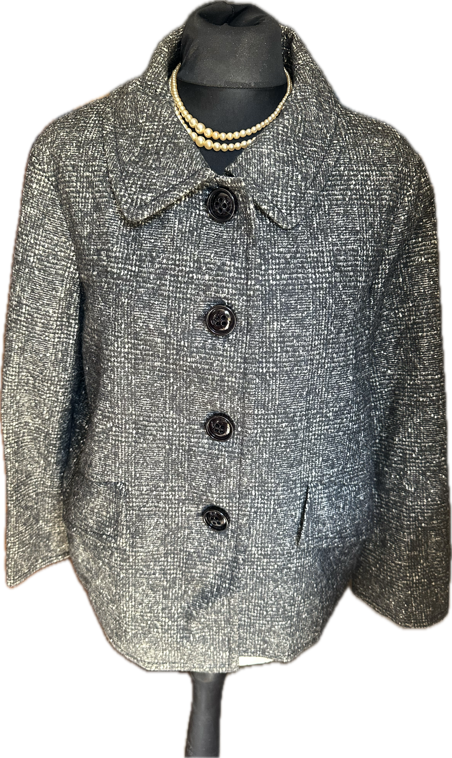 Women Moschino Black Grey Coat UK 10