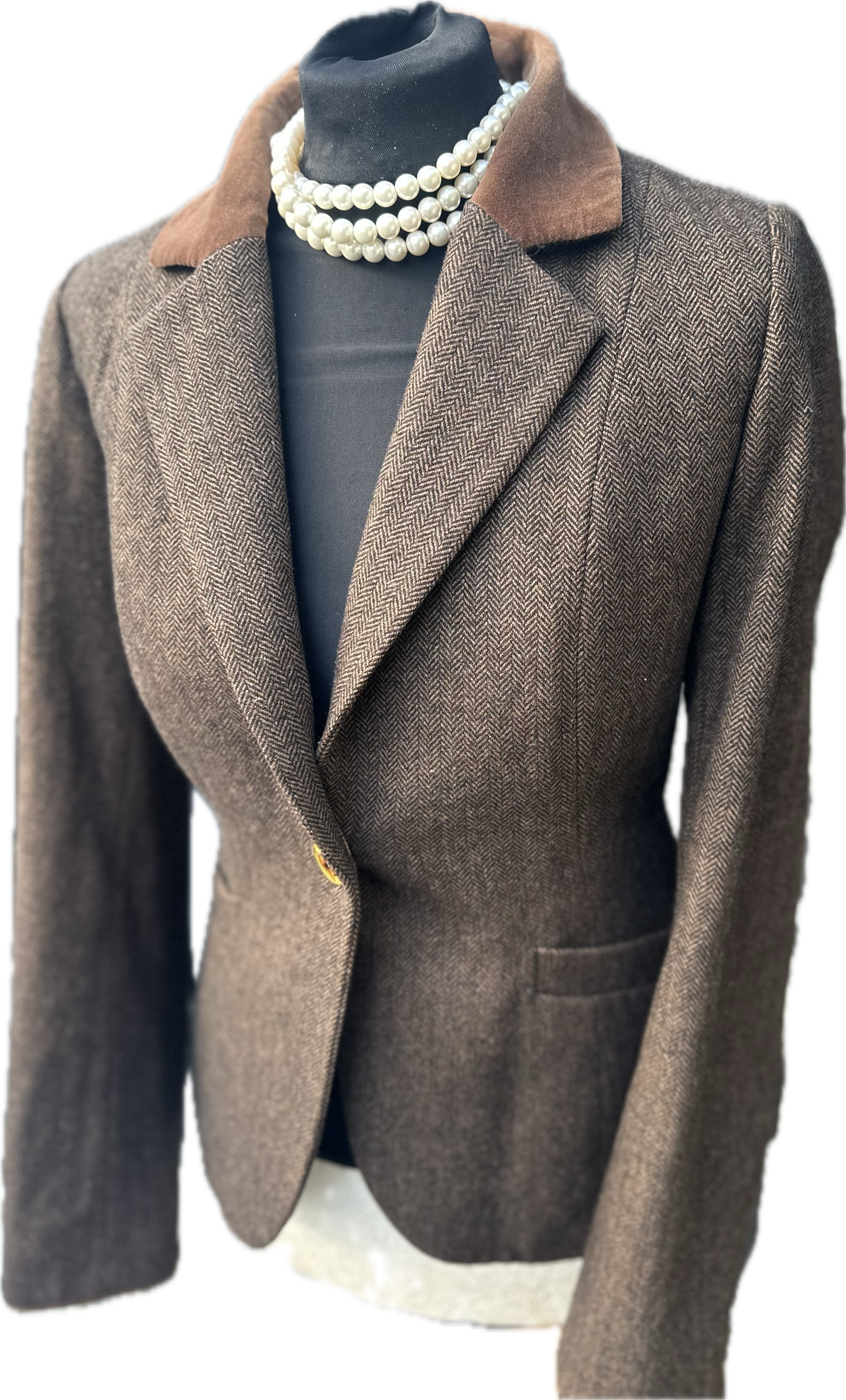 Women’s Joules Brown Wool Tweed Jacket UK Size 10