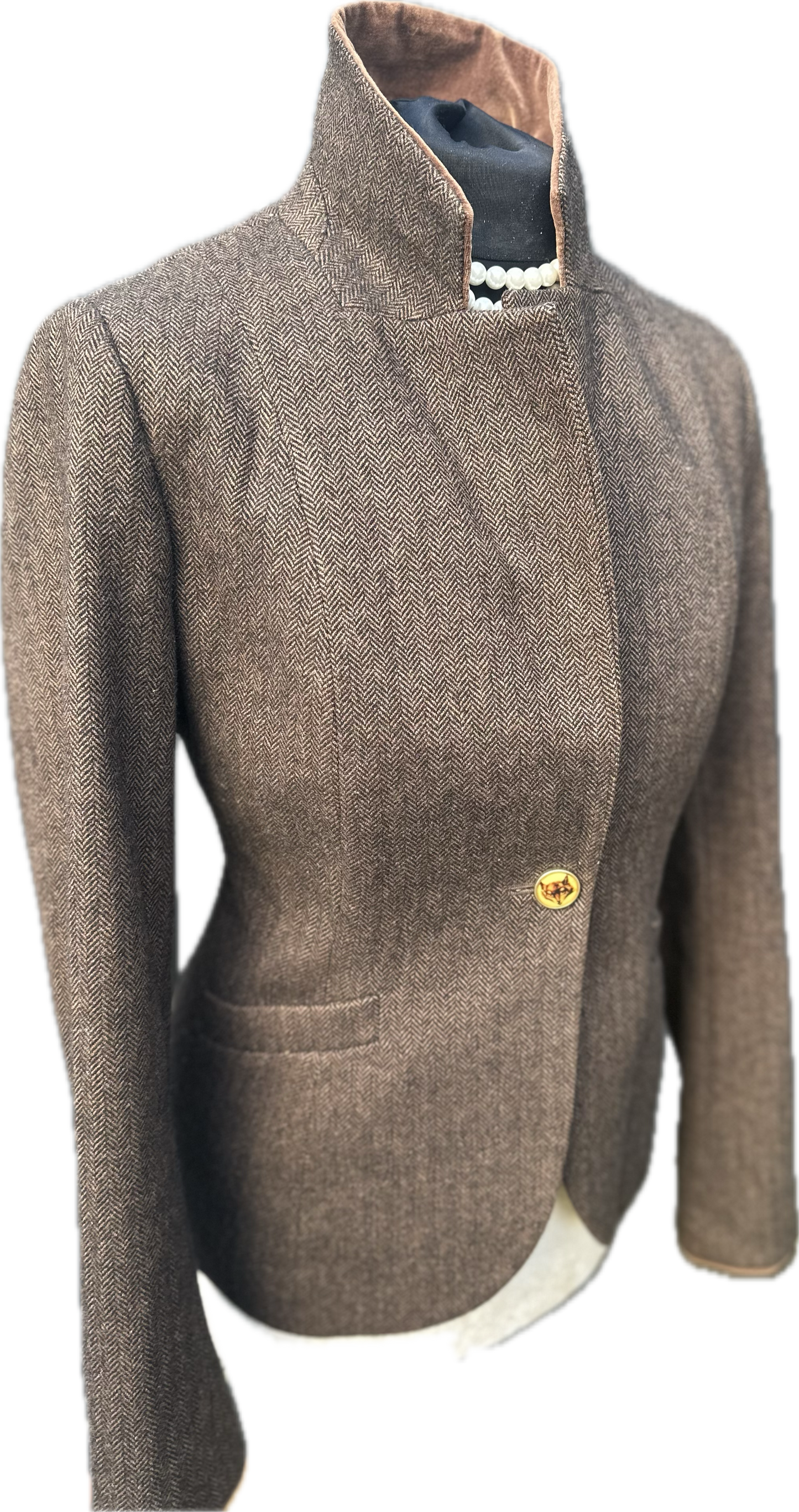 Women’s Joules Brown Wool Tweed Jacket UK Size 10