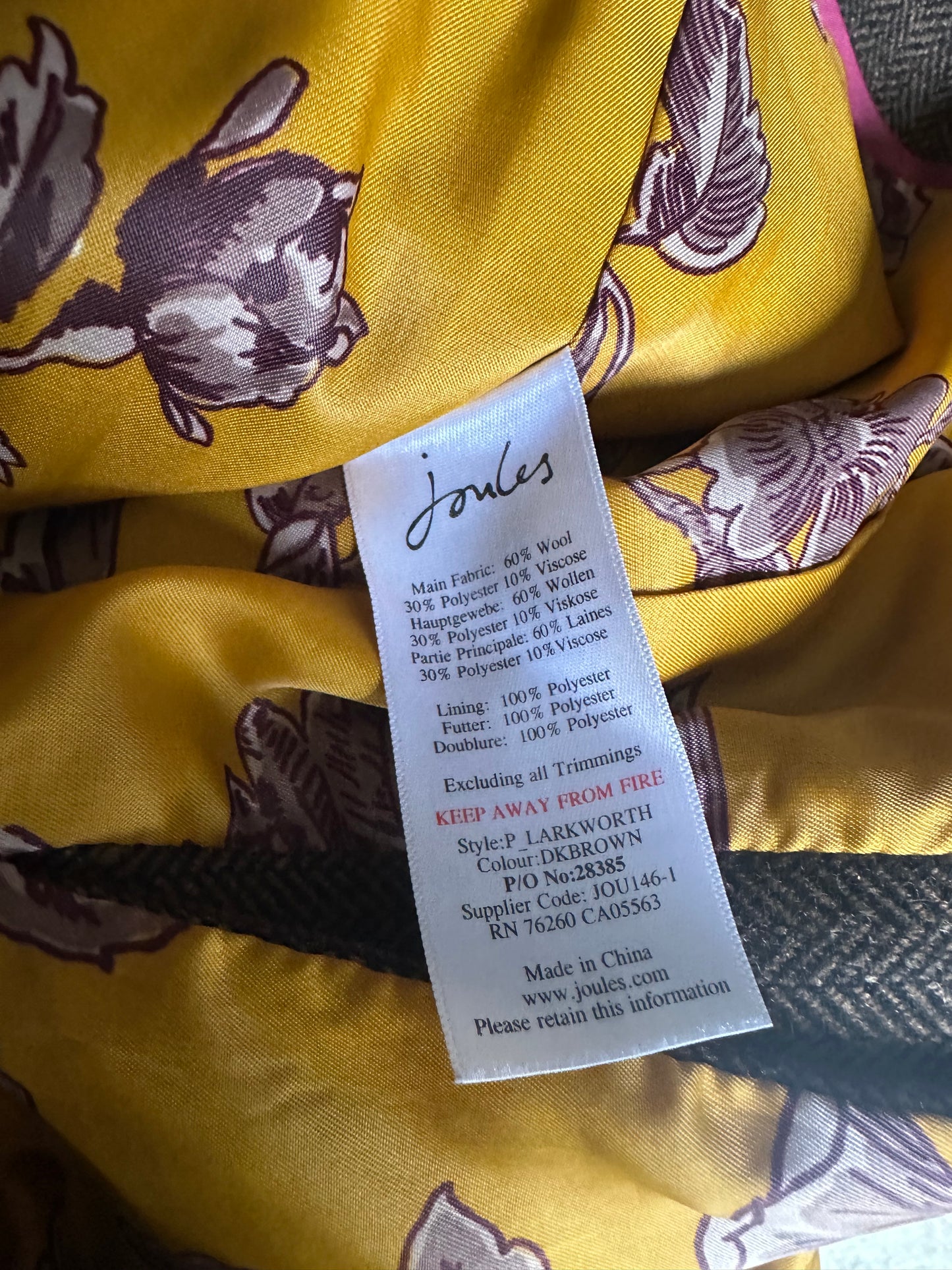 Women Joules fitted Brown tweed Jacket UK 10