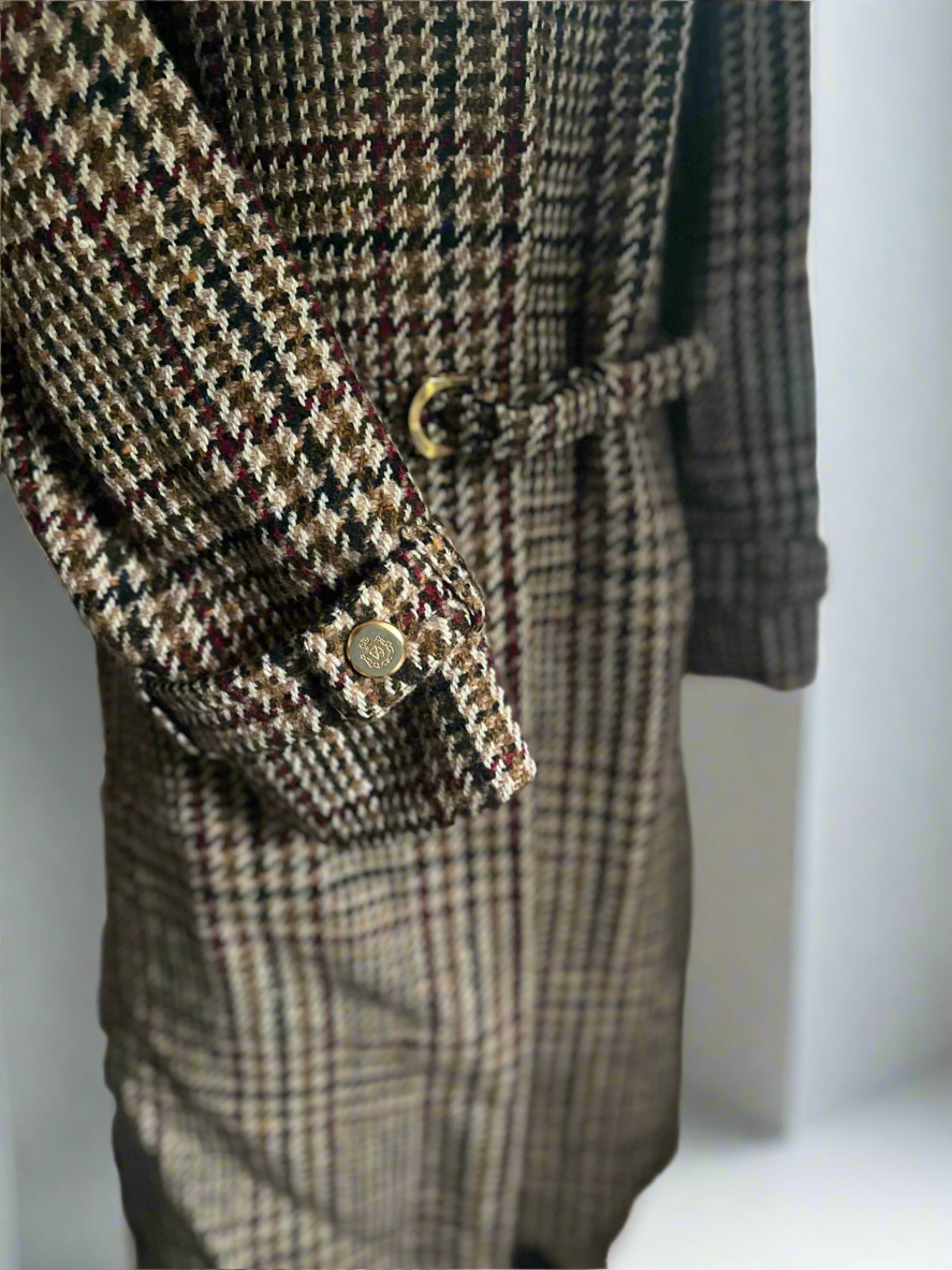Ladies Aquascutum Long tweed coat with belt UK Size 12