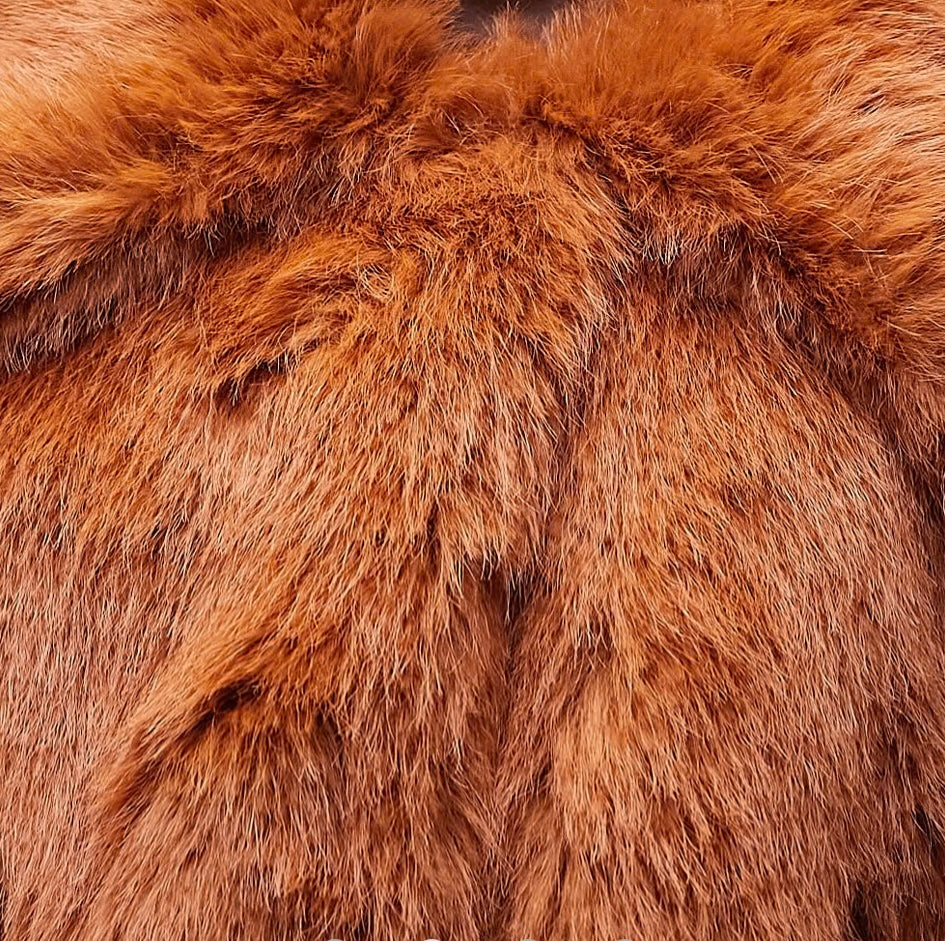 Brand New TopShop Burnt Orange Faux Fur Coat