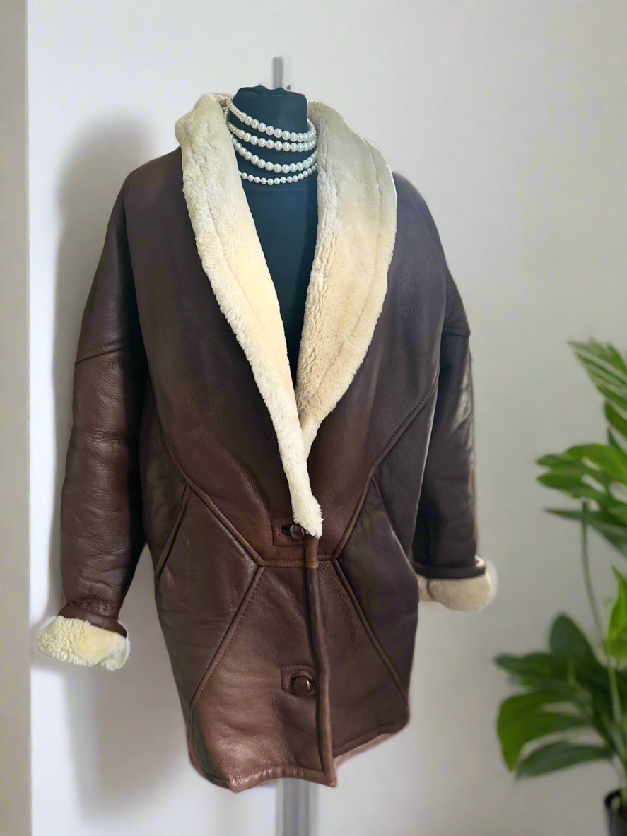 Ladies Leather sheep skin coat sheepskin
