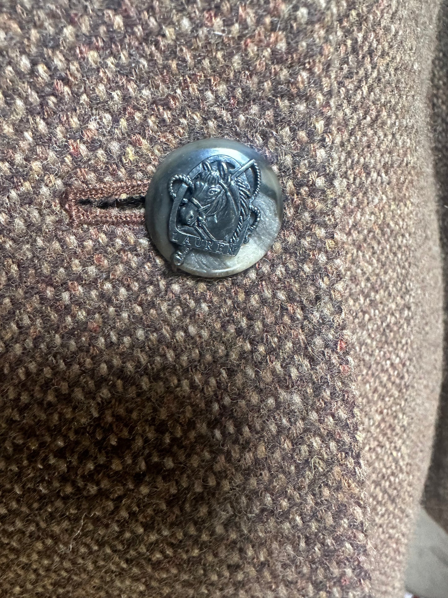 Women’s Ralph Lauren Brown Tweed Jacket Size UK 8