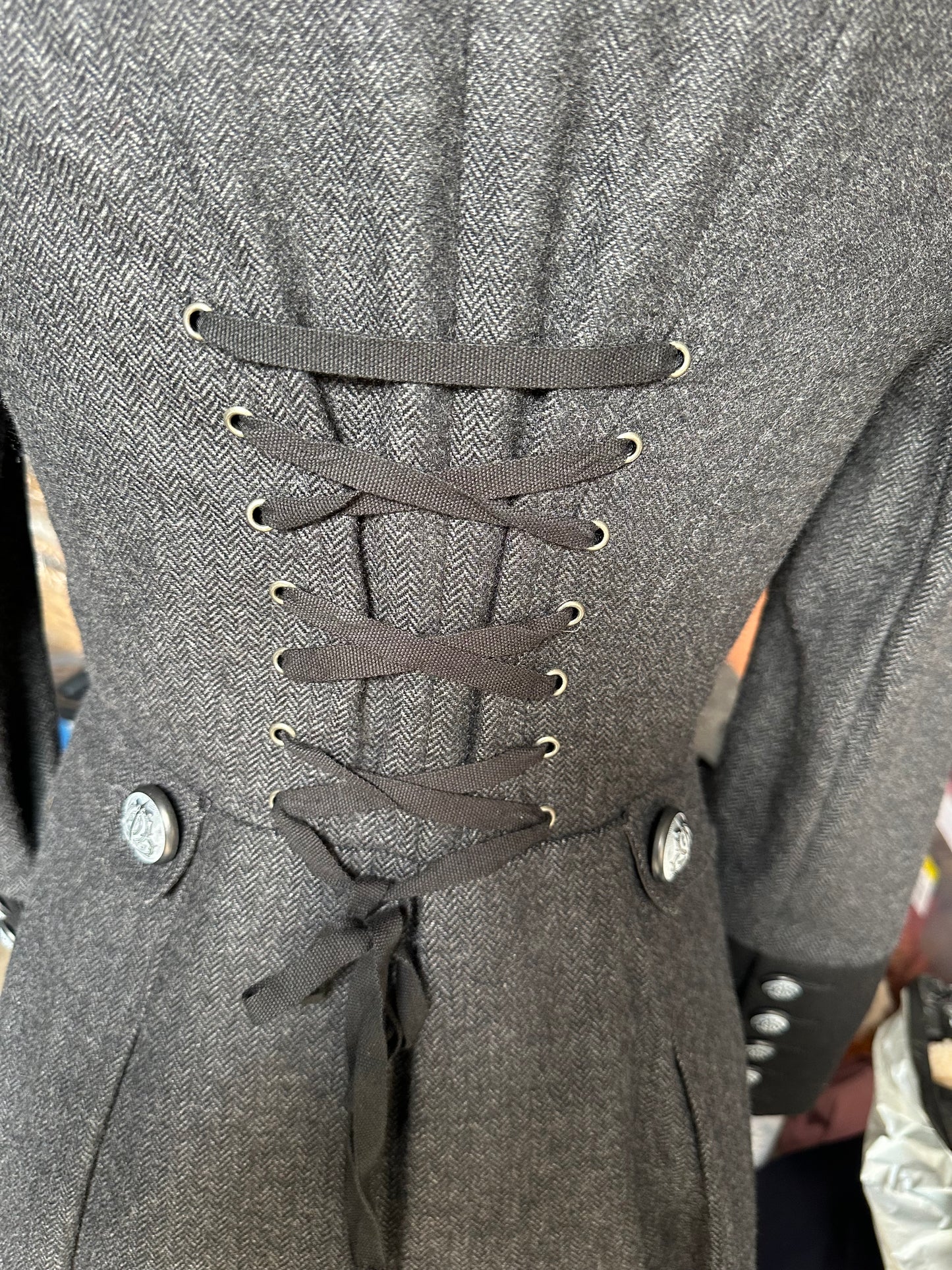 New look Corset Tweed Long Coat UK Size 8