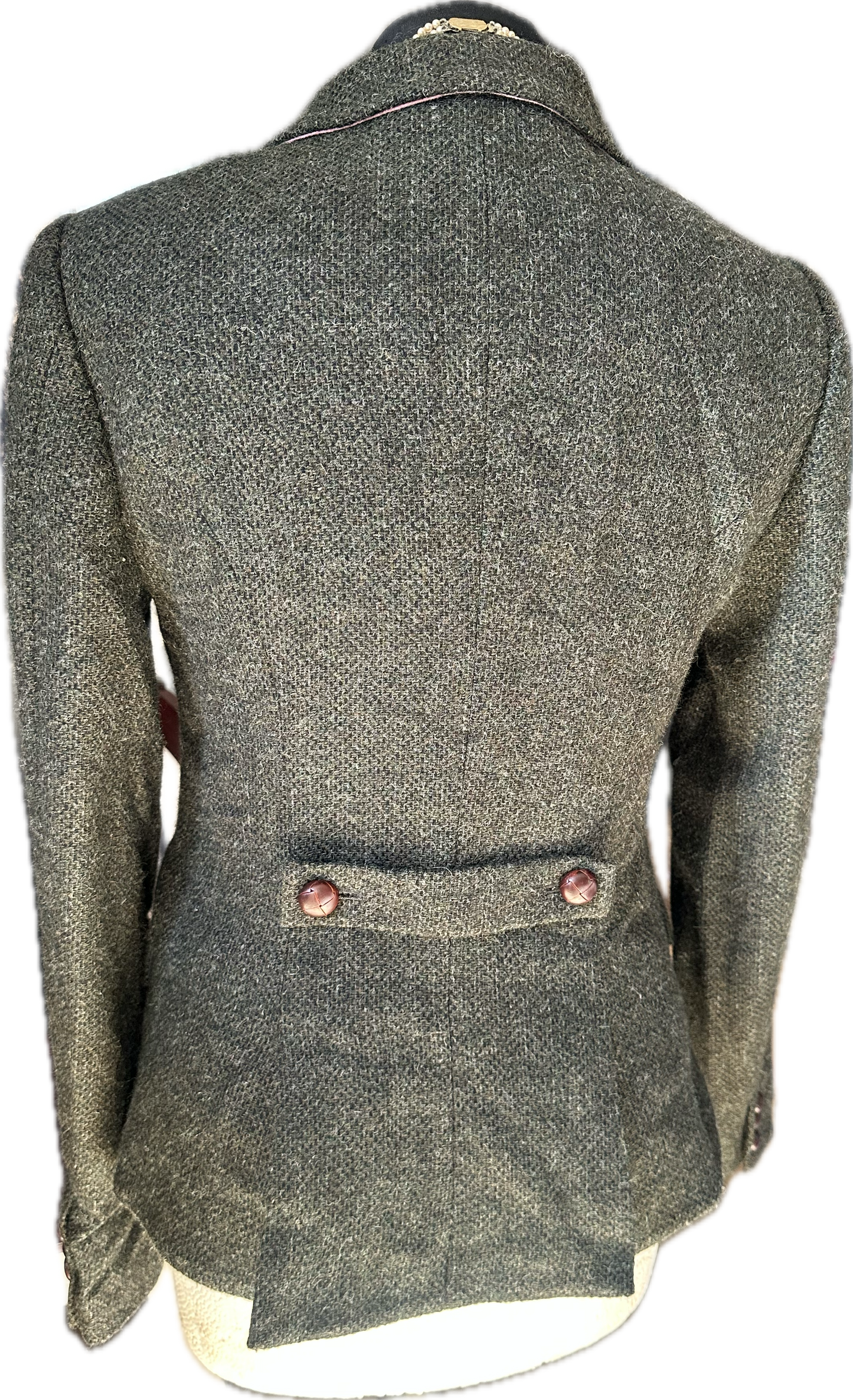 Women Jack Wills Olive Green Tweed Jacket UK Size 10