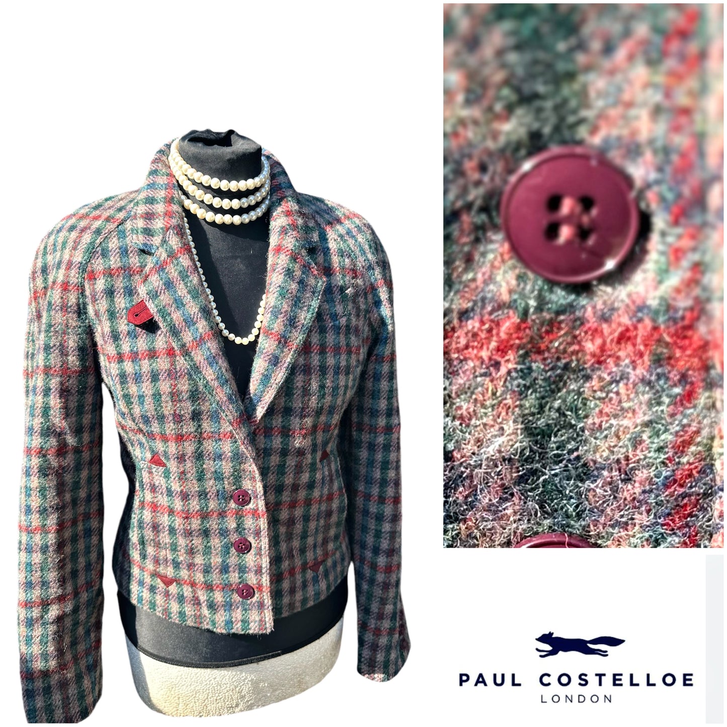 Paul castello Tweed Jacket Skirt set UK Size 6/8