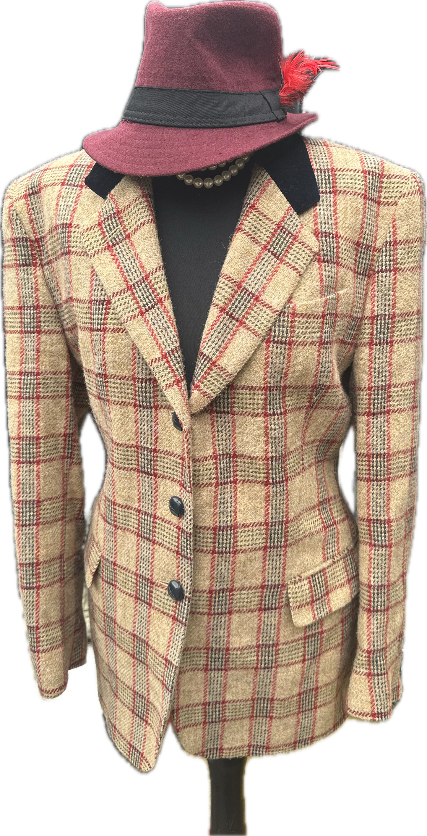 Women’s Austin Reed camel Tweed Check Jacket UK Size 12