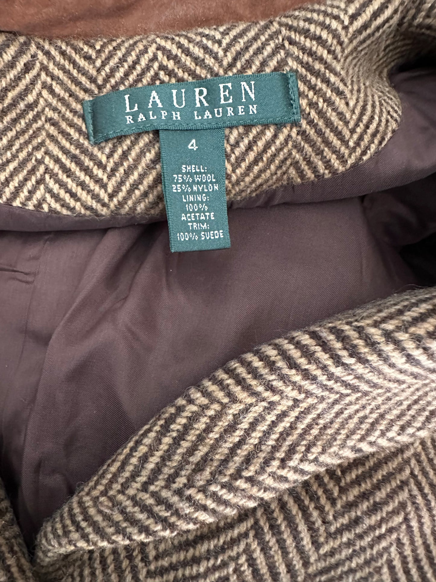 Women Ralph Lauren Fitted Tweed Jacket UK Size 8
