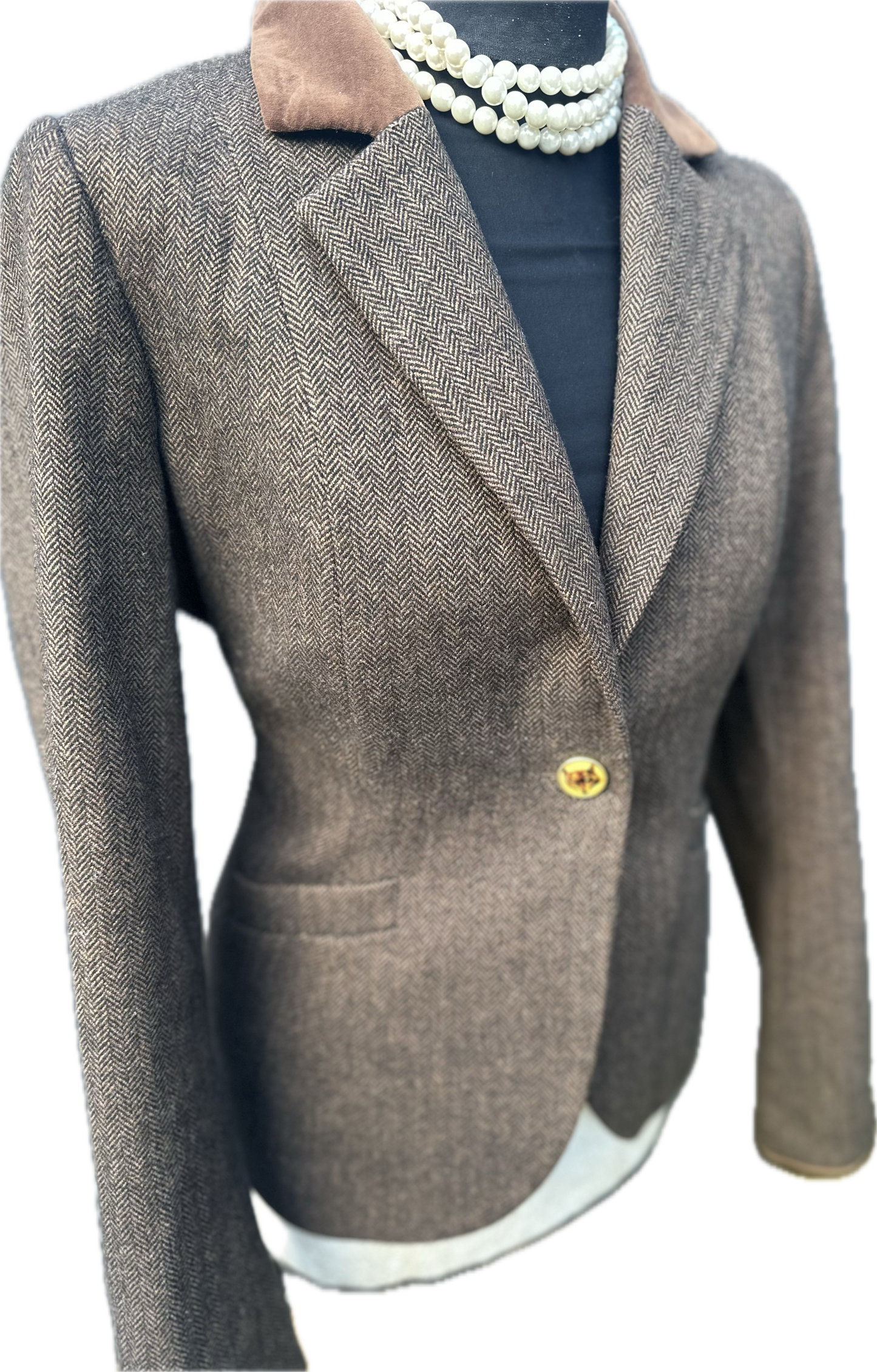 Women’s Joules Brown Wool Tweed Jacket UK Size 10