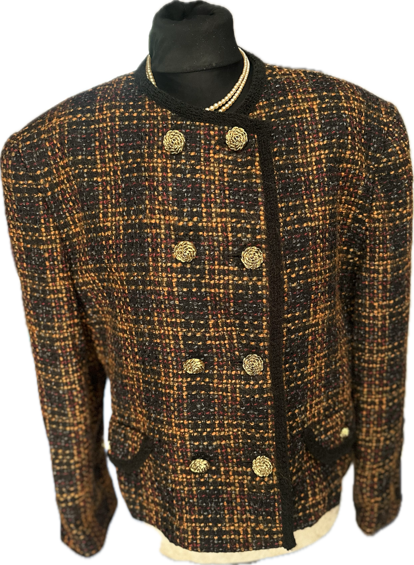 Women Vintage St Michael tweed Boucle Jacket UK12