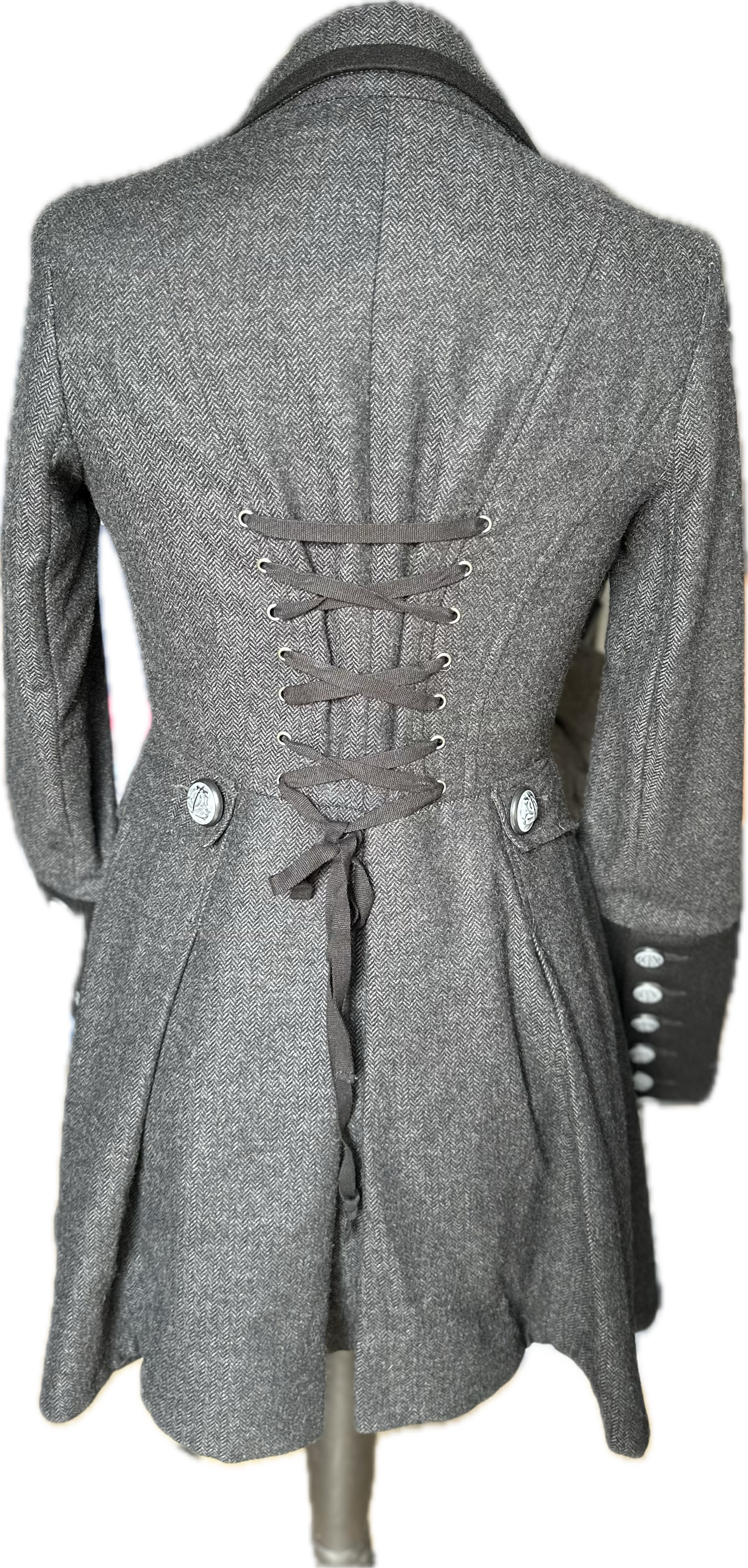 New look Corset Tweed Long Coat UK Size 8