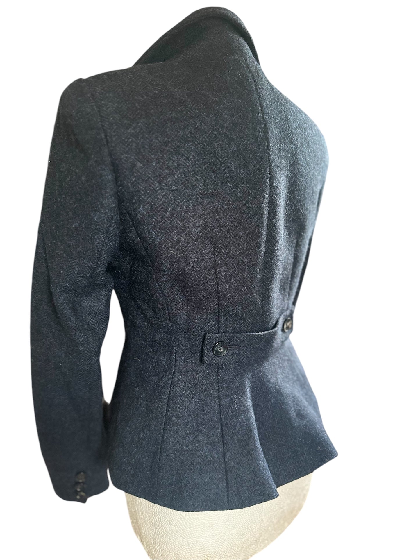 Ladies Hobbs fitted jacket 100% wool Tweed Navy Jacket