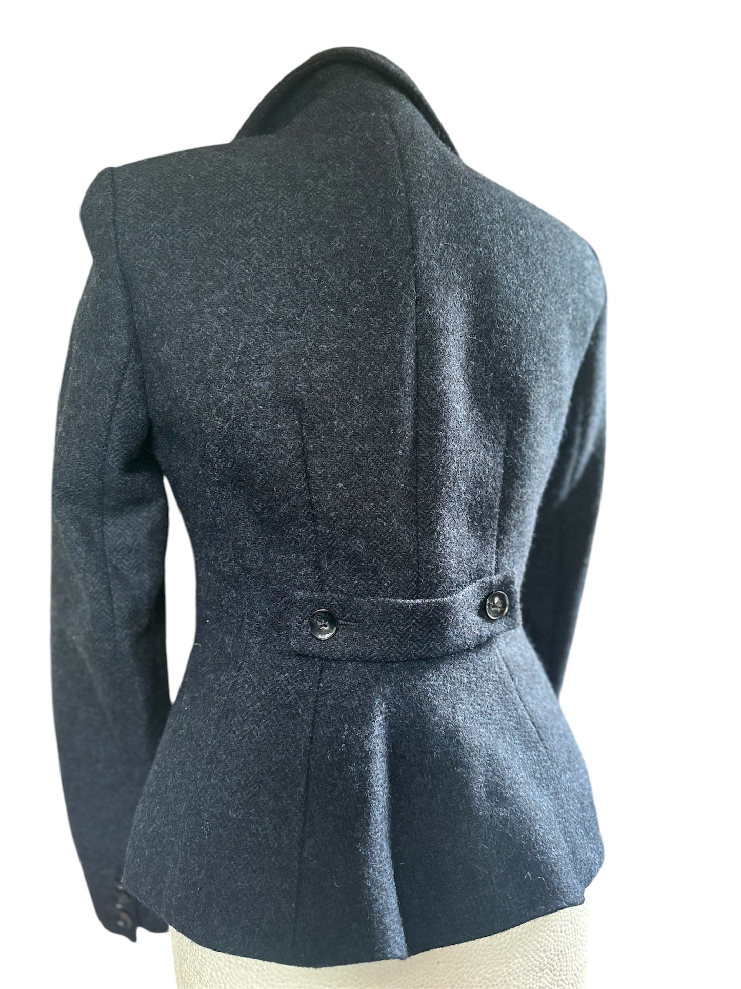 Ladies Hobbs fitted jacket 100% wool Tweed Navy Jacket