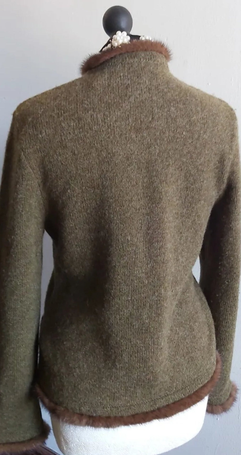 Ladies Mirabell Salzburg Vintage Wool Fur trim Cardigan Jacket UK 8/10.