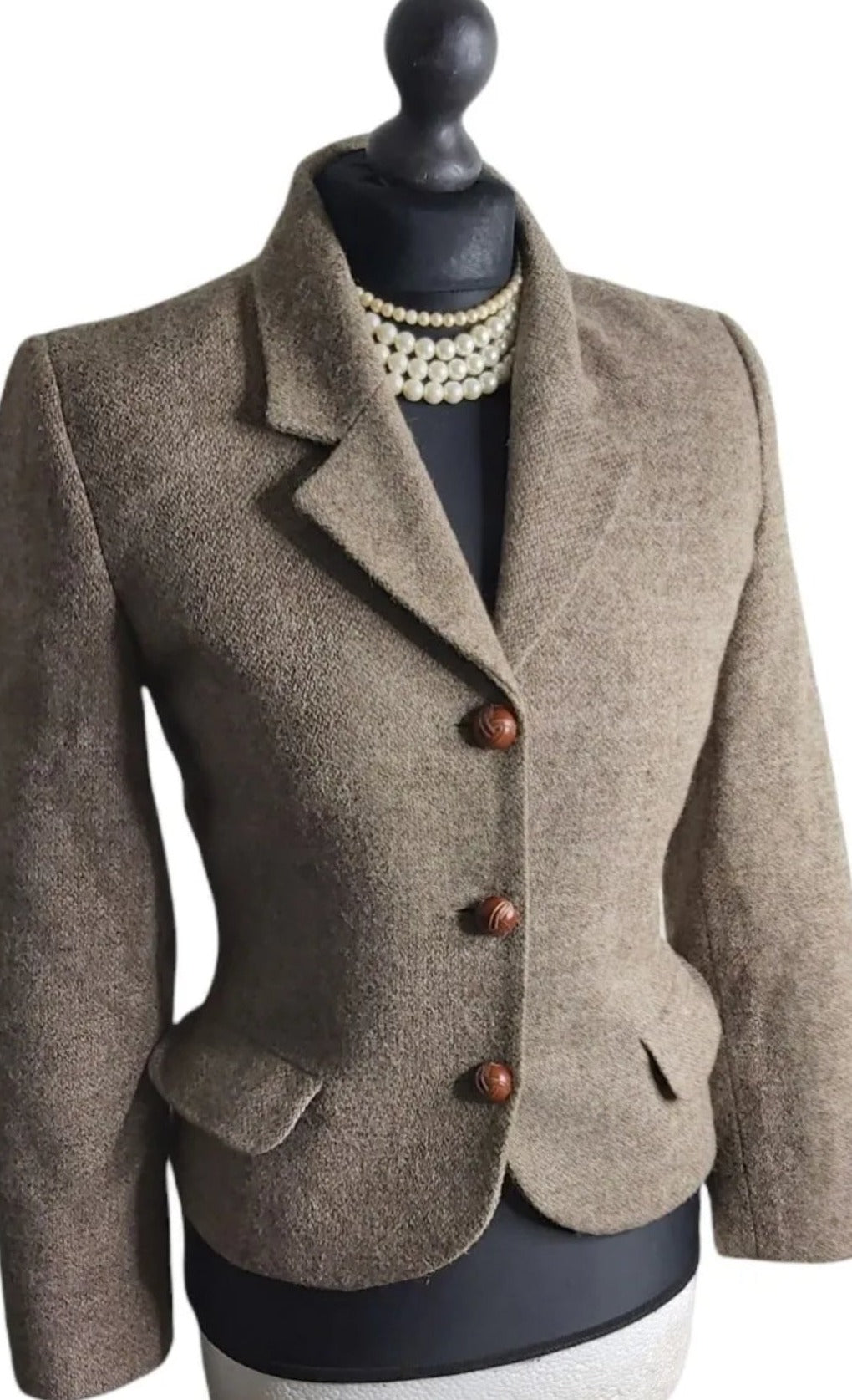 Monsoon vintage country jacket brown/camel tweed jacket UK size 8