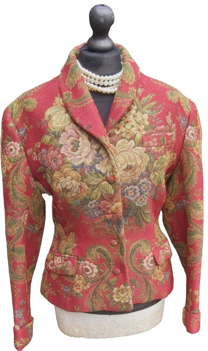 Ladies Ralph Lauren Tapestry Tweed Wool Jacket / Blazer UK 10