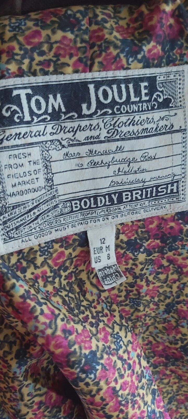 Joules Tweed Jacket 100% Wool Fitted Burgundy Jacket Size 12