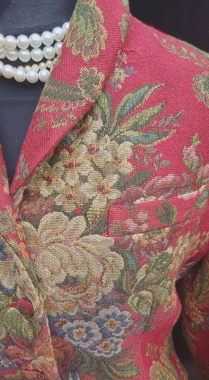 Ladies Ralph Lauren Tapestry Tweed Wool Jacket / Blazer UK 10