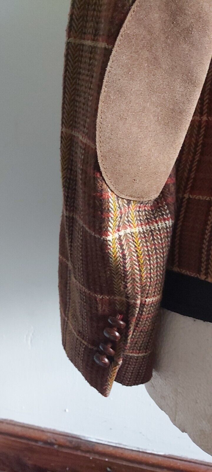 Ladies VINTAGE Tweed Check Short Length Jacket UK Size 8