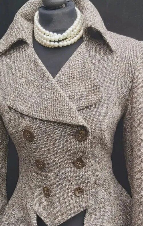 Vintage Hobbs  Harringbone  Jacket  Tweed  Jacket Blazer Tailcoat UK 10