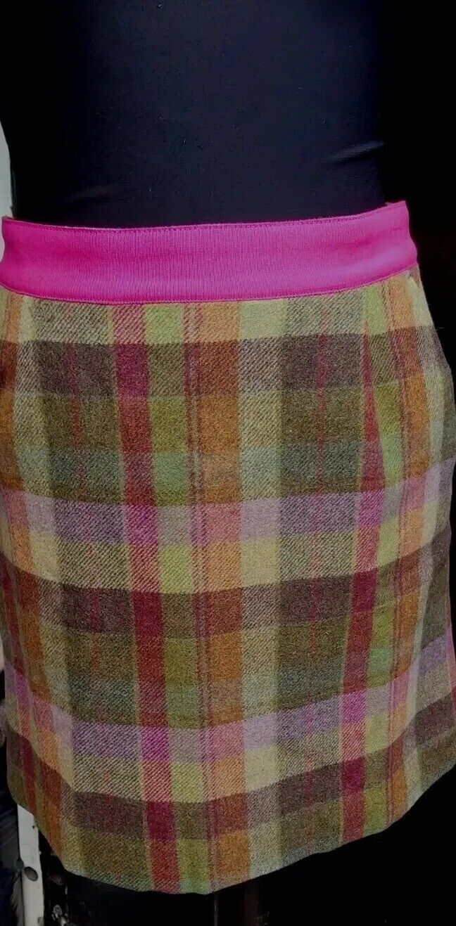 Joules Womens Green Tweed Wool Blazer Skirt Suit Jacket Size 8