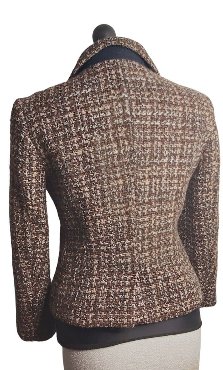 Hobbs Vintage Fitted Wool Tweed Boucle Blazer Jacket Size 14