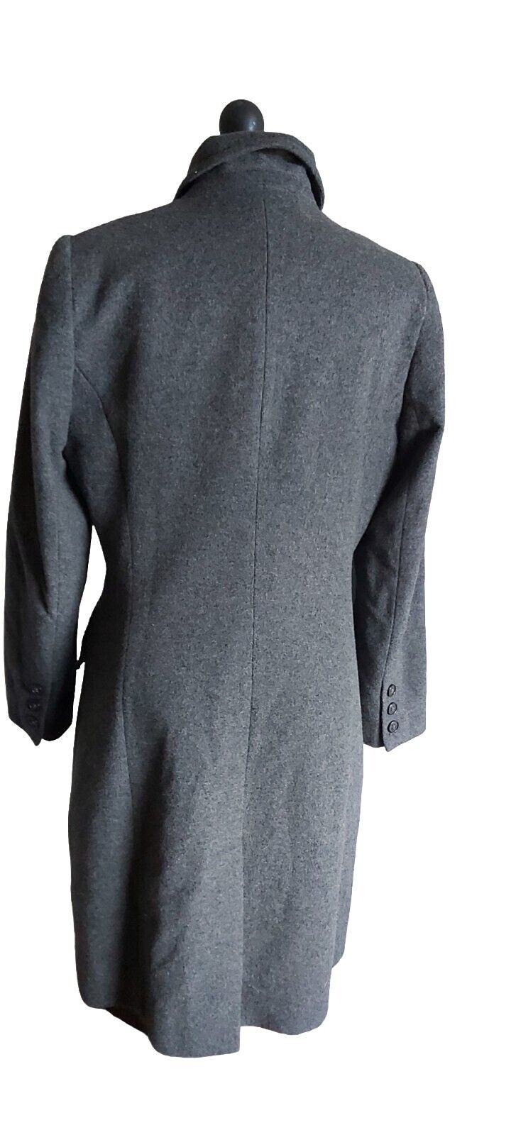 Hobbs Grey Double Breasted Wool Cashmere Long Coat 10/12