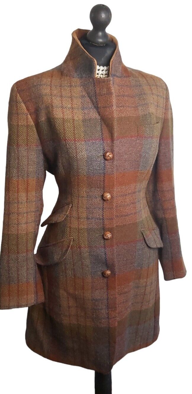 Daks Vintage  Tweed Womens Wool  Alpaca Jacket Coat Long Coat  UK SIZE  12