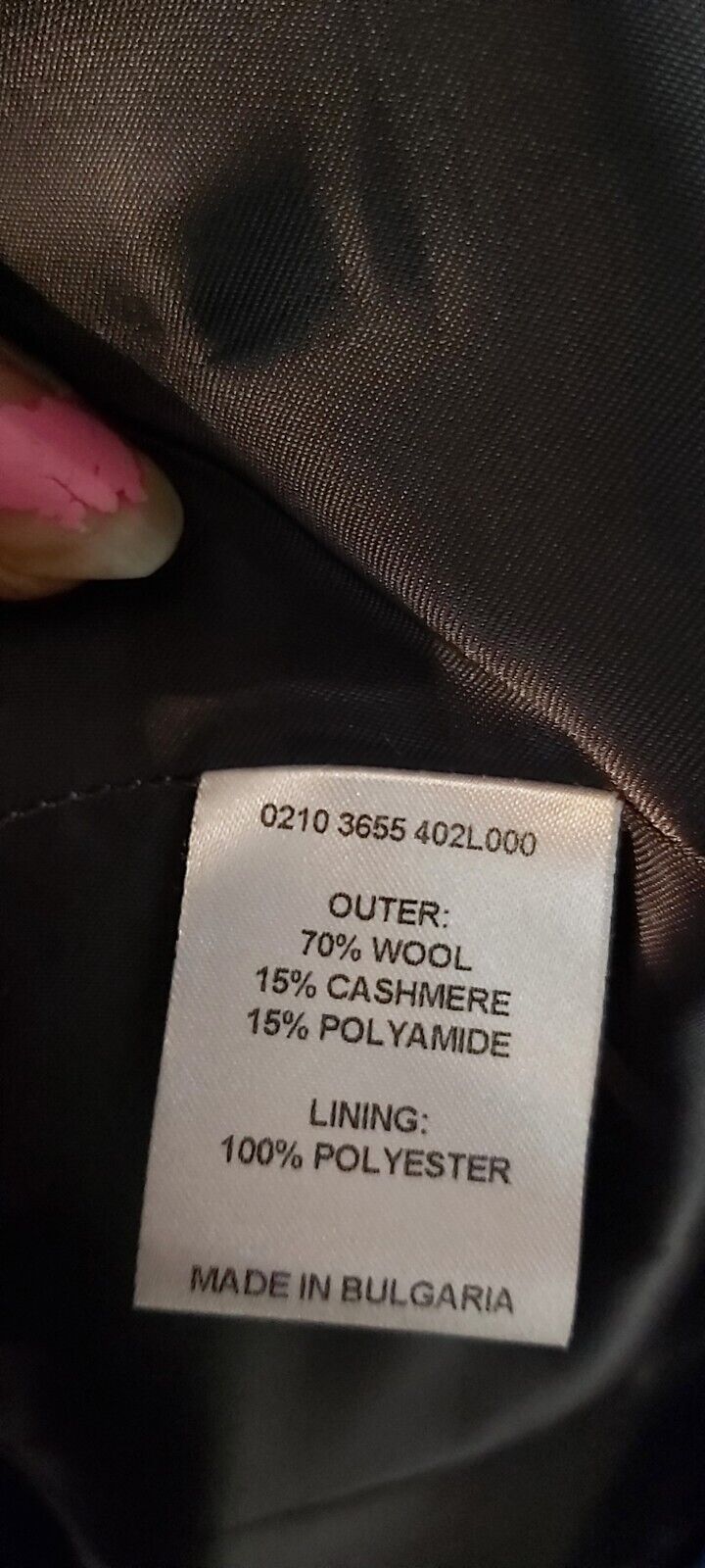 Hobbs Grey Double Breasted Wool Cashmere Long Coat 10/12