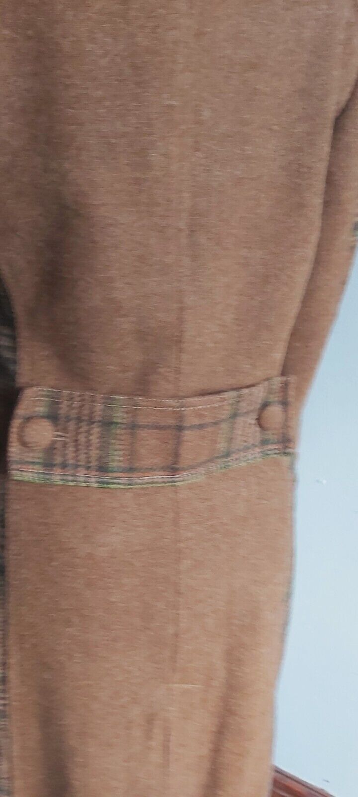 ladies Camel Tan 100% Wool tweed coat size 12