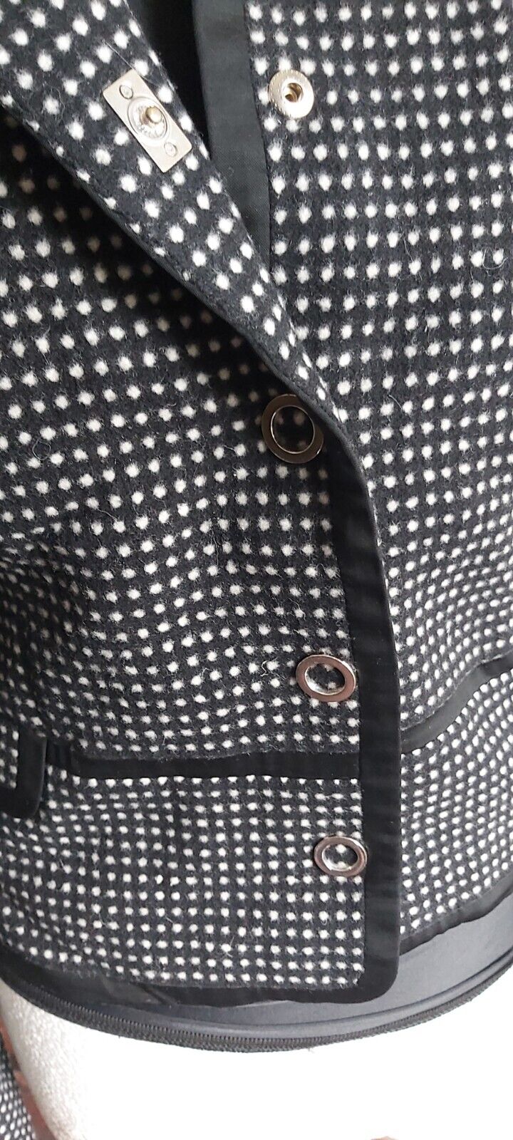 Jaeger Wool Tweed Ladies Womens Black And White Jacket 14
