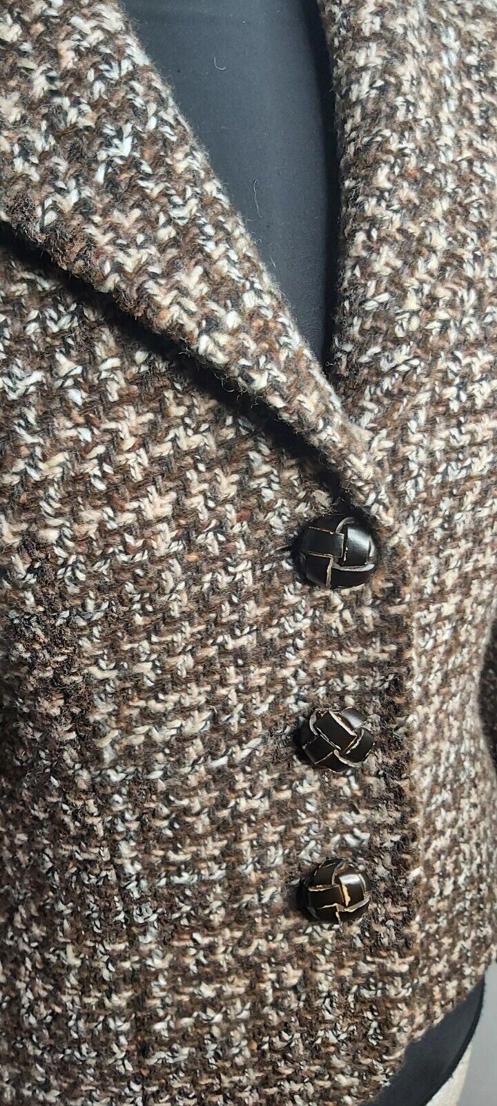 Hobbs Vintage Fitted Wool Tweed Boucle Blazer Jacket Size 14