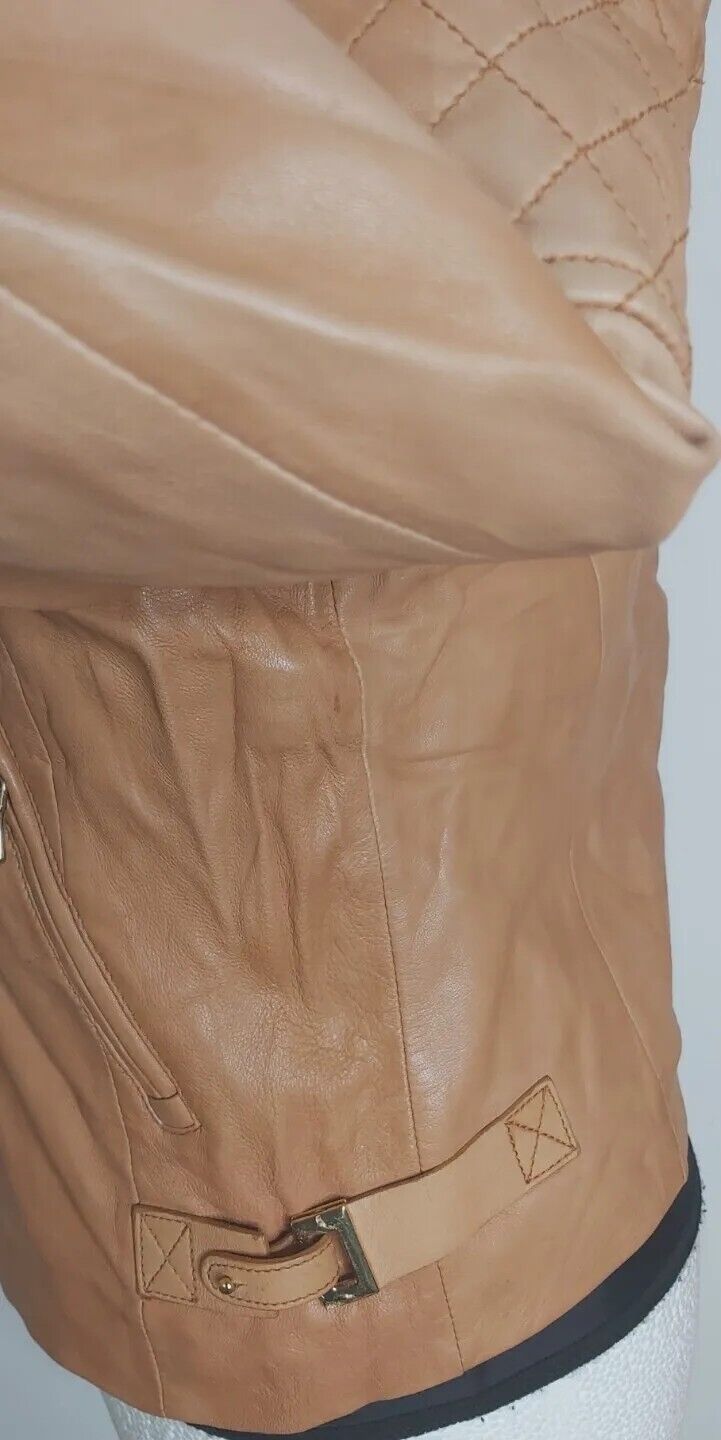 MASSIMO DUTTI - REAL LEATHER Jacket Tan Soft Size M
