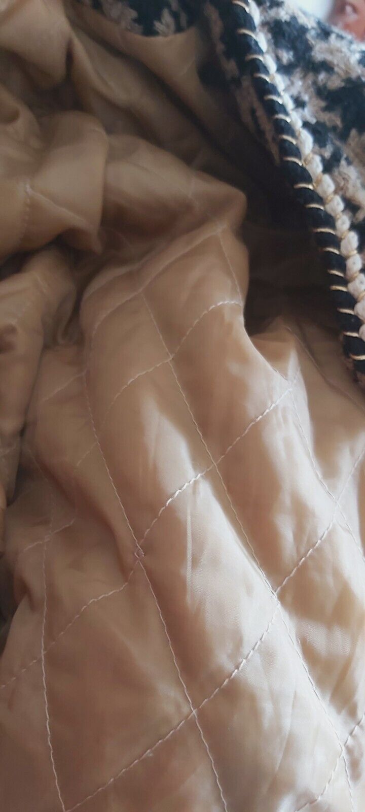 Vintage HOUNDSTOOTH LADIES TWEED Wrap Jacket Coat SIZE S