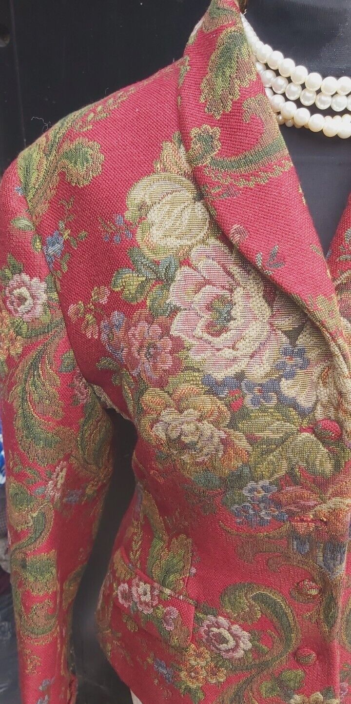 Ladies Ralph Lauren Tapestry Tweed Wool Jacket / Blazer UK 10