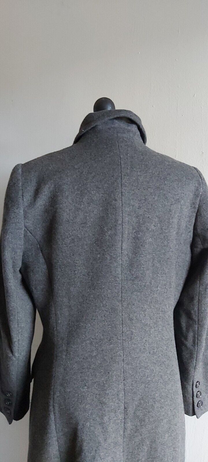 Hobbs Grey Double Breasted Wool Cashmere Long Coat 10/12